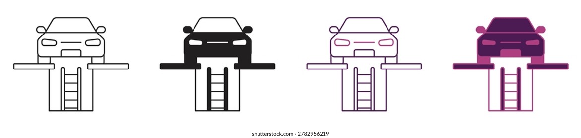 Car pit icon set , vector illustration.