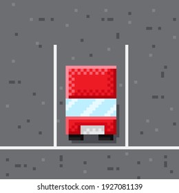 Car pixel art. Car cartoon. Vector illustration.