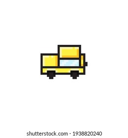 Car pixel art. Car cartoon. Vector illustration.
