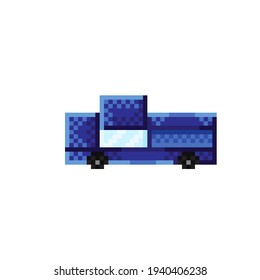 Dibujo de píxel de coche. Ilustración vectorial.