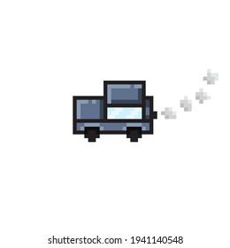 Car pixel art. Car cartoon. Vector illustration.
