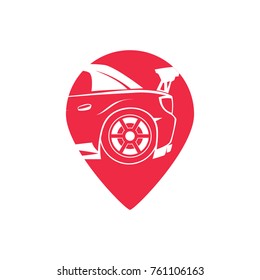 Car Place Logo Template. Modern Design. Vector Illustration