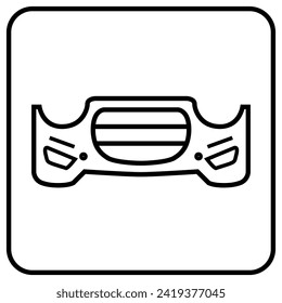 Car plastics vector icon, button for web or app