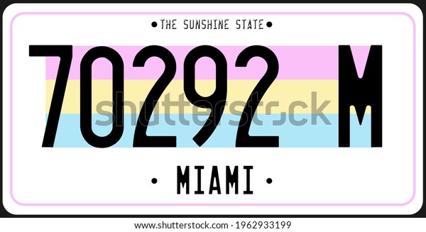 Car plate slogan.
Vehicle license numbers of different American states. Vector set
road transport metal signs Vintage print for tee shirt graphics,
sticker and poster design.