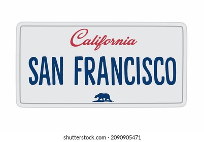 Car plates from San Francisco California with the best quality