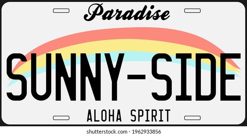 Car plates. Vehicle license numbers of different American states. Vector set road transport metal signs Vintage print for tee shirt graphics, sticker and poster design.