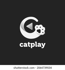 Car and play logo design template with black background