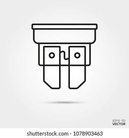 Car Plug Fuse Vector Icon. Automotive Parts, Repair And Service Symbol. 