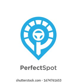 Car point logo design template. Automotive and driving pin logo design.