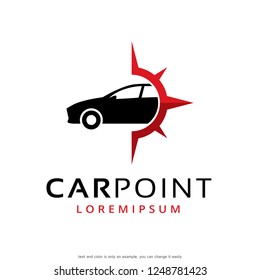 Car Point Logo Template Design Vector, Emblem, Concept Design, Creative Symbol, Icon