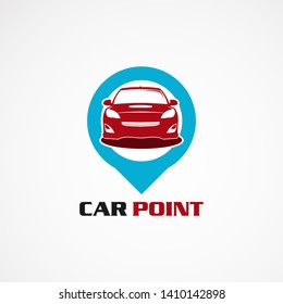 car point with simple concept logo vector, icon, element, and template for company