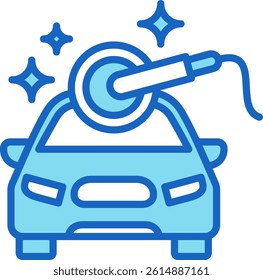 Car Polish Icon Blue Vector Illustration