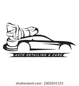 Car polish outline logo. Vector illustration