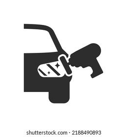 Car polishing icon. headlight. Monochrome black and white symbol. Vector illustration