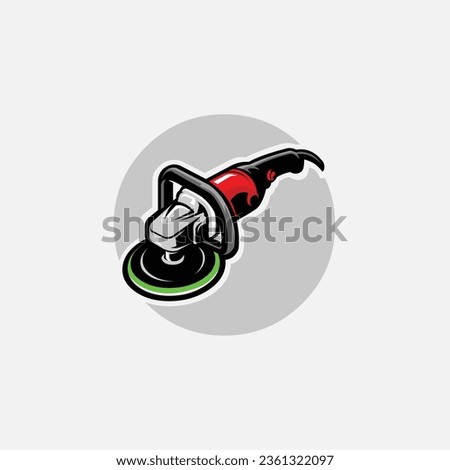 Car polishing machine color vector isolated. Car detailing machine color vector art design