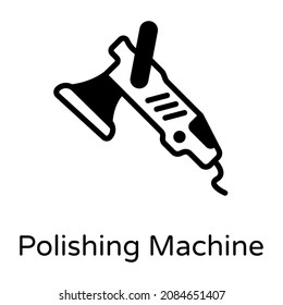 Car polishing machine glyph editable icon