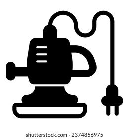 Car polishing machine solid icon, car washing concept, Powerful electric air blower sign on white background, Polisher with one main and one additional handle icon in glyph style. Vector