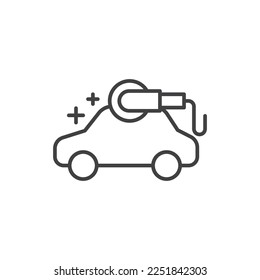 Car polishing service line icon. linear style sign for mobile concept and web design.