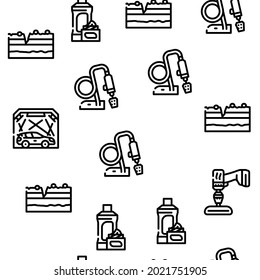 Ilustración de líneas delgadas del vector de la herramienta de pulido de coches