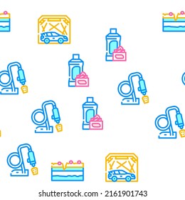 Ilustración de la línea de color de patrón impecable del vector de herramientas de pulido de coches