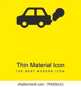 Car Pollution bright yellow material minimal icon or logo design