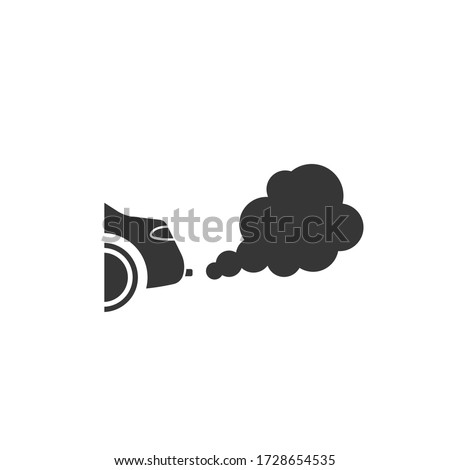 car pollution exhaust vector icon carbon dioxide emmition