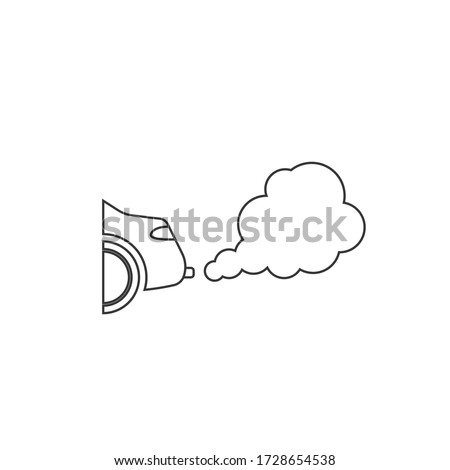 car pollution exhaust vector icon carbon dioxide emmition