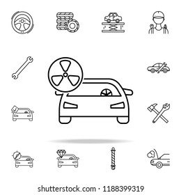 car pollution icon. Cars service and repair parts icons universal set for web and mobile on colored background