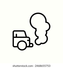 car pollution icon, isolated line icon