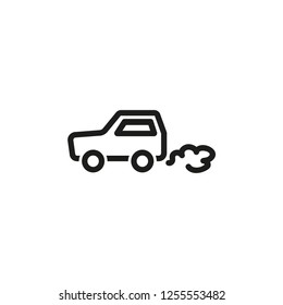 Car pollution line icon. Exhaust fumes, gas, vehicle. Air pollution concept. Can be used for topics like ecology, environment, car industry