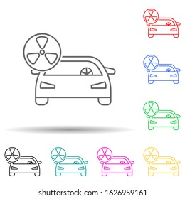 car pollution multi color style icon. Simple thin line, outline vector of cars service and repair parts icons for ui and ux, website or mobile application