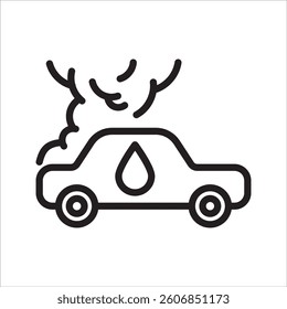 car pollution simple line icon