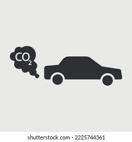 car pollution vector icon emitting carbon dioxide air pollution global warming