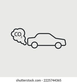 car pollution vector icon emitting carbon dioxide air pollution global warming
