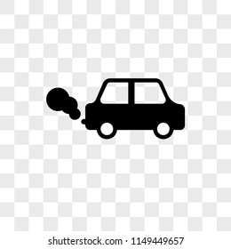Car Pollution vector icon on transparent background, Car Pollution icon