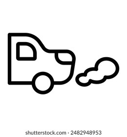 Car Pollution Vector Line Icon Design