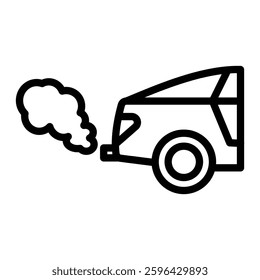 Car Pollution Vector Line Icon Design