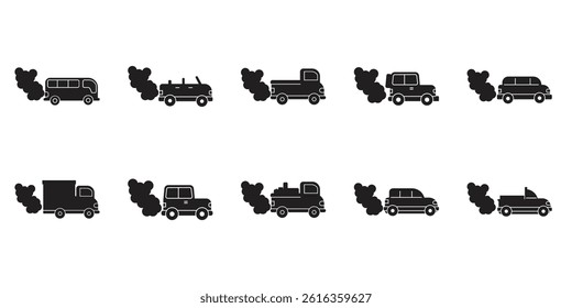  Car Polution Icon bundle vector