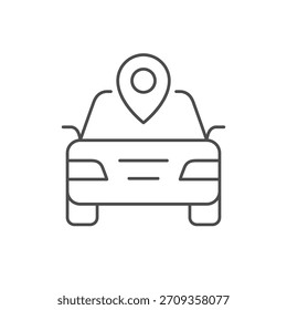 Ícone de contorno da linha de posição do carro