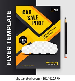 car poster flyer pamphlet brochure cover design layout space for photo background, vector illustration template in A4 size