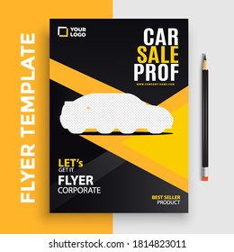 car poster flyer pamphlet brochure cover design layout space for photo background, vector illustration template in A4 size