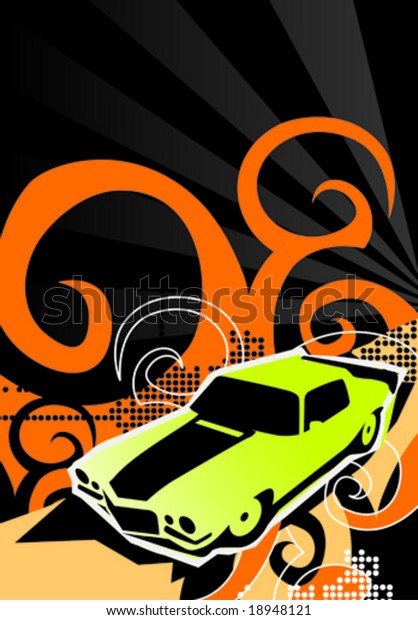Car poster. Vector\
illustration.