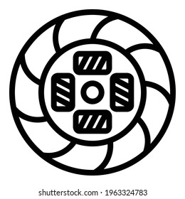 Car power clutch icon. Outline Car power clutch vector icon for web design isolated on white background