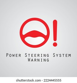 Car power steering light dashboard panel minimal flat icon warning lights isolated vector illustration