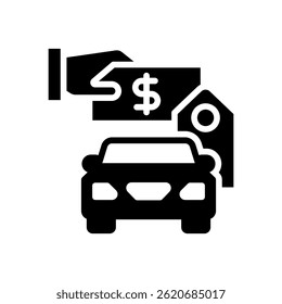 Car Price Icon Glyph Vector Illustration