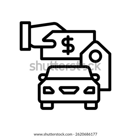 Car Price Icon Line Vector Illustration