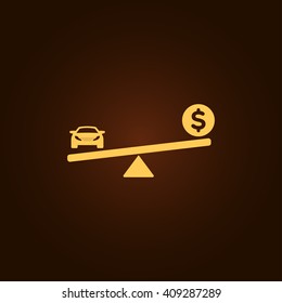 Car price icon vector