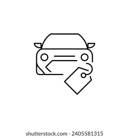 car price outline thin icon. balance symbol. good for web and mobile app