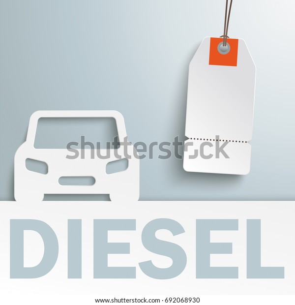 Car with price sticker and text Diesel. Eps 10\
vector file.