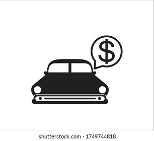 Autopreis, Vektorsymbol. volles Flachzeichen für mobiles Konzept und Webdesign. Auto-und Geld-Glyph-Symbol. Auto Versicherung Symbol, Logo-Abbildung. Vektorgrafik